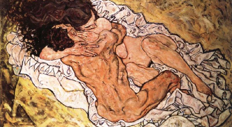 Egon Schiele the embrace Spain oil painting art